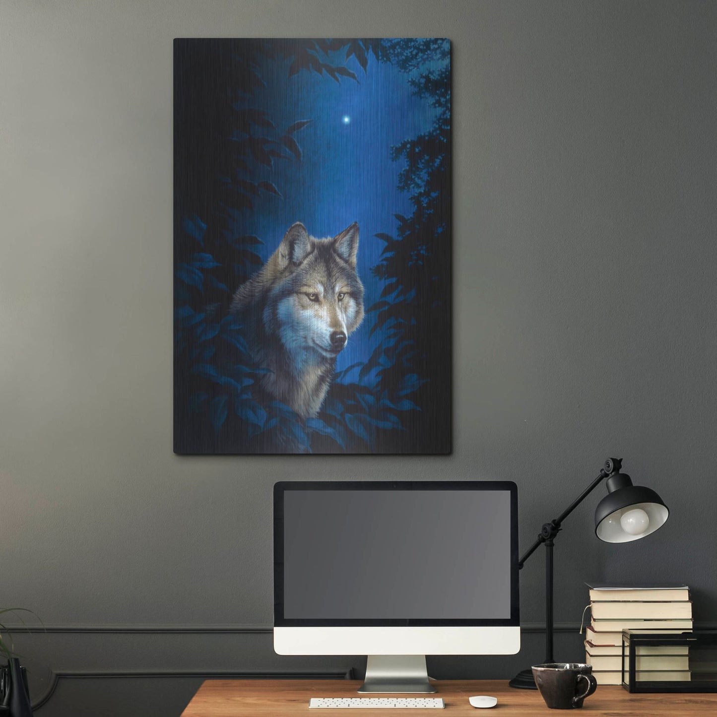 Luxe Metal Art 'Blue Forest' by Joh Naito, Metal Wall Art,24x36