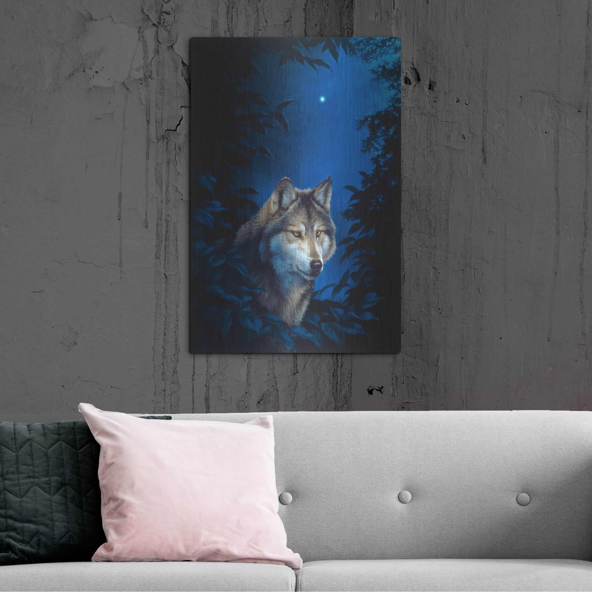 Luxe Metal Art 'Blue Forest' by Joh Naito, Metal Wall Art,24x36