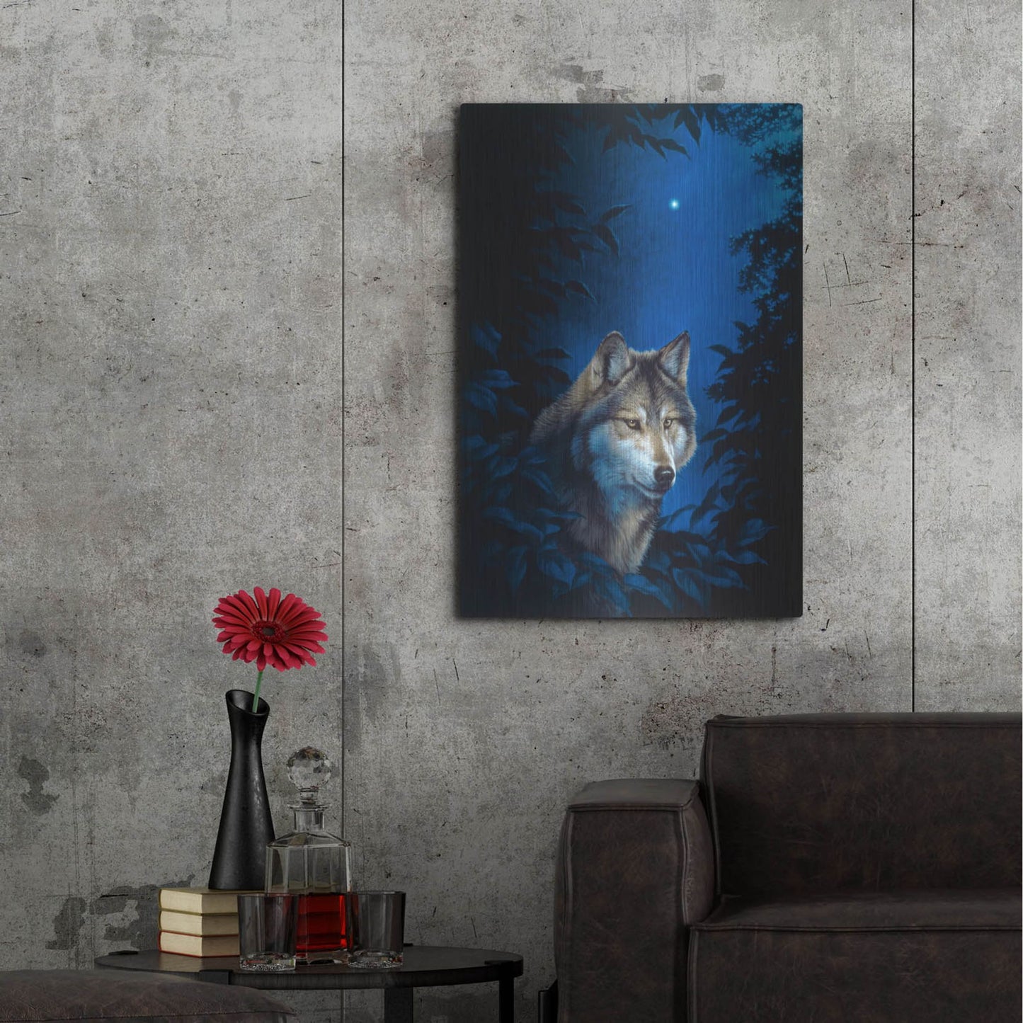 Luxe Metal Art 'Blue Forest' by Joh Naito, Metal Wall Art,24x36