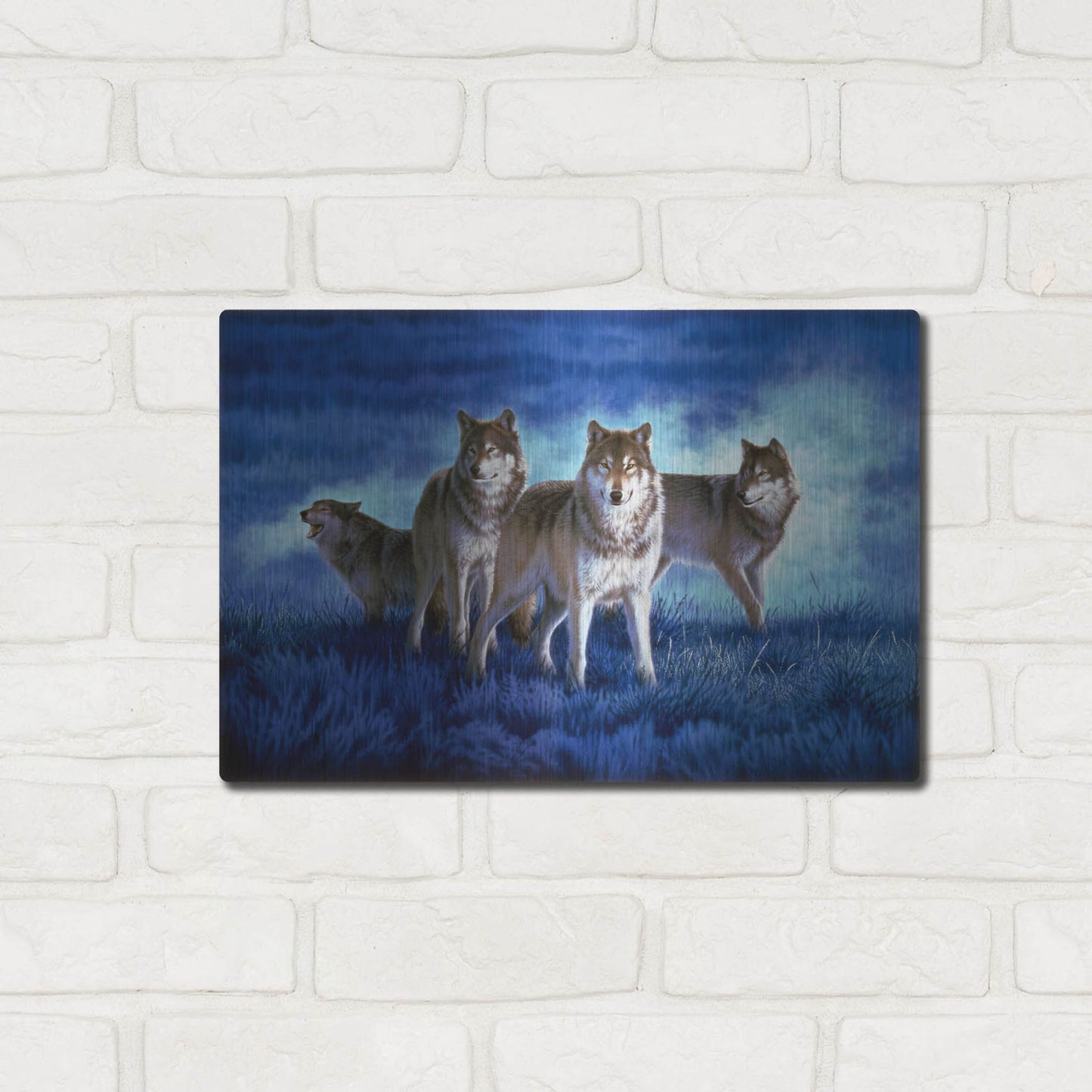 Luxe Metal Art 'Blue Legend' by Joh Naito, Metal Wall Art,16x12