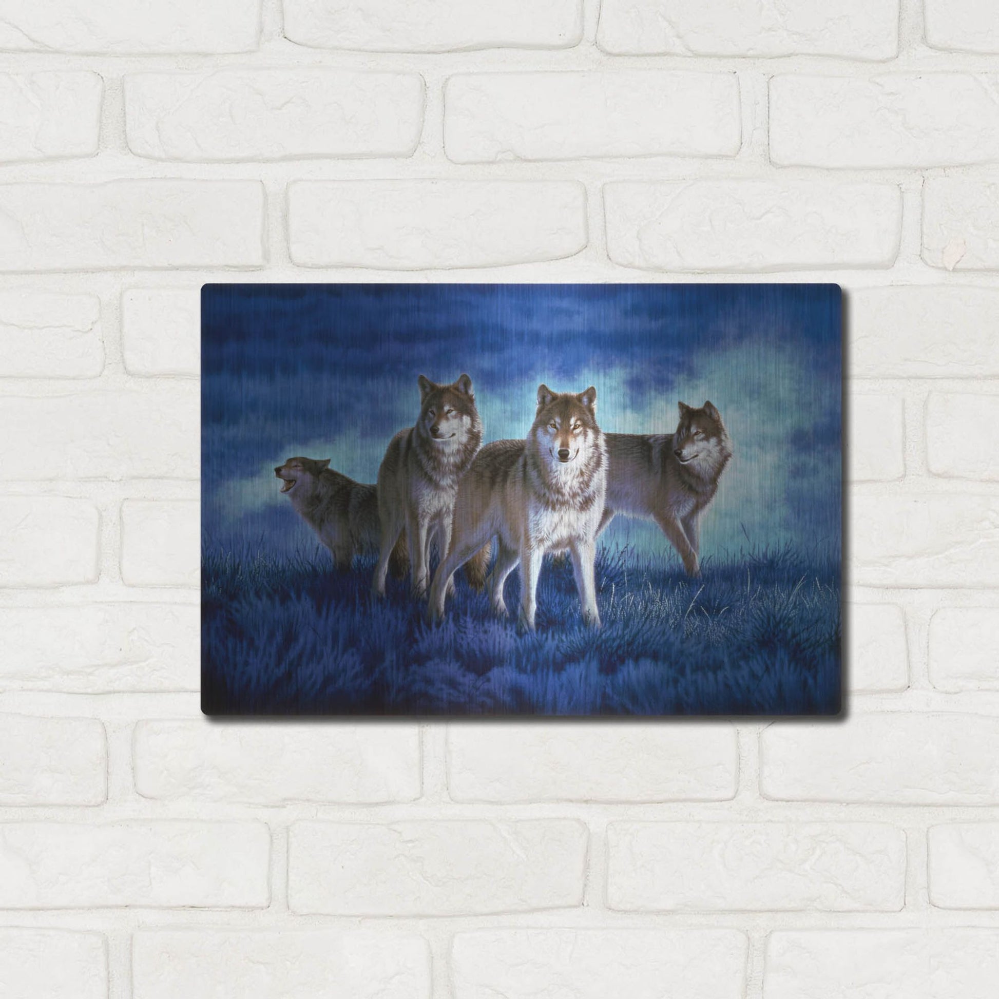 Luxe Metal Art 'Blue Legend' by Joh Naito, Metal Wall Art,16x12