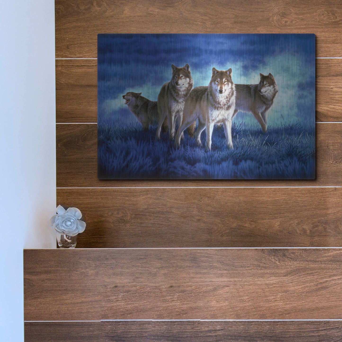 Luxe Metal Art 'Blue Legend' by Joh Naito, Metal Wall Art,16x12