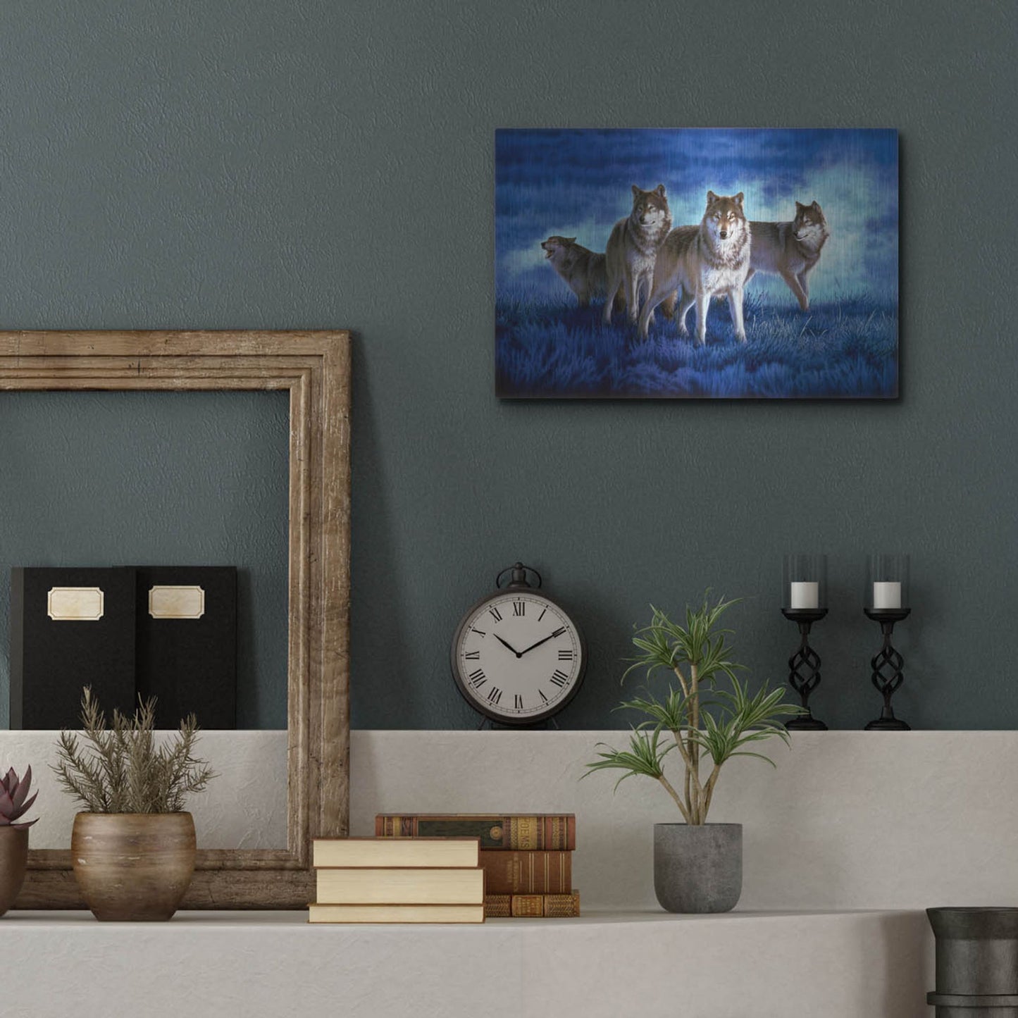 Luxe Metal Art 'Blue Legend' by Joh Naito, Metal Wall Art,16x12