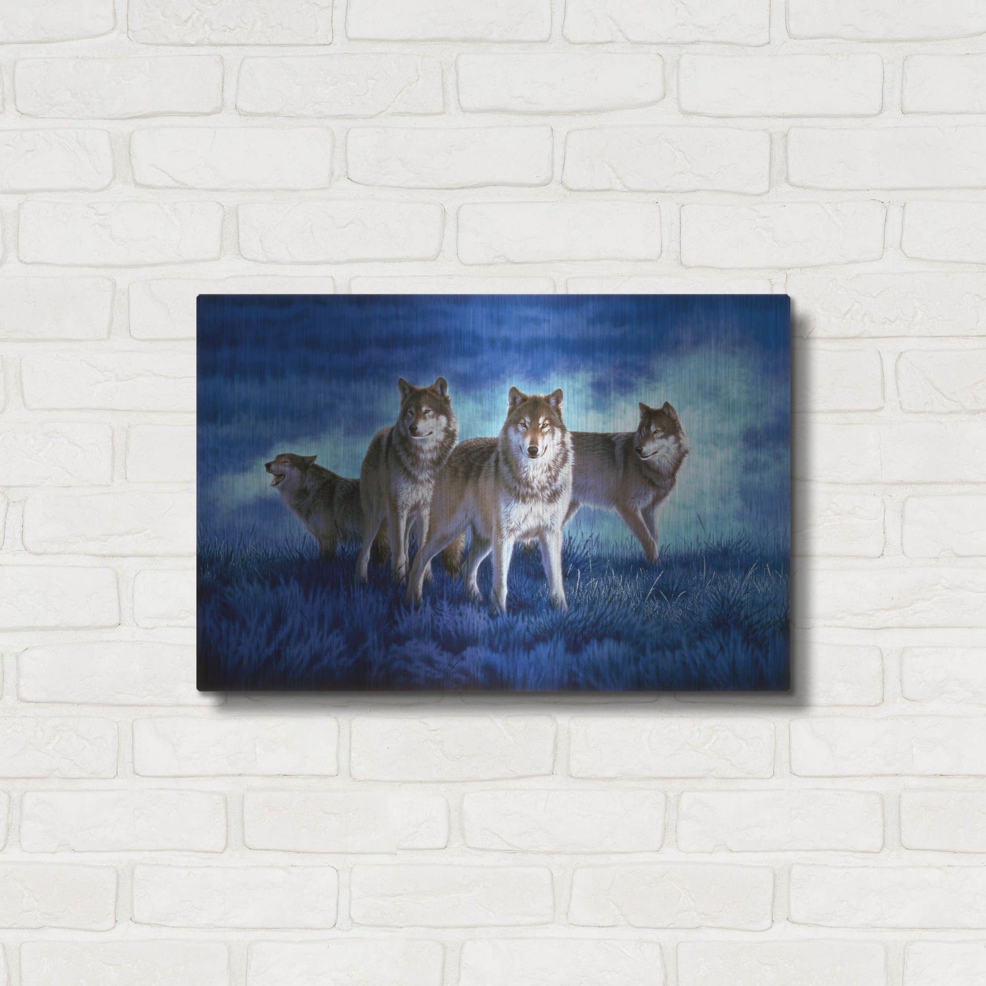 Luxe Metal Art 'Blue Legend' by Joh Naito, Metal Wall Art,24x16