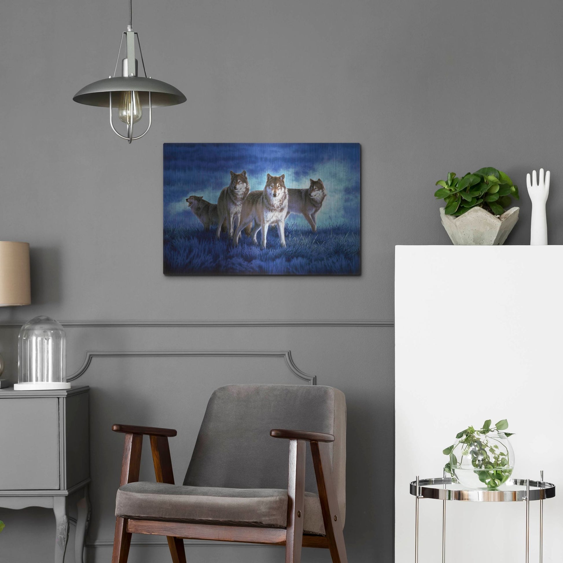 Luxe Metal Art 'Blue Legend' by Joh Naito, Metal Wall Art,24x16