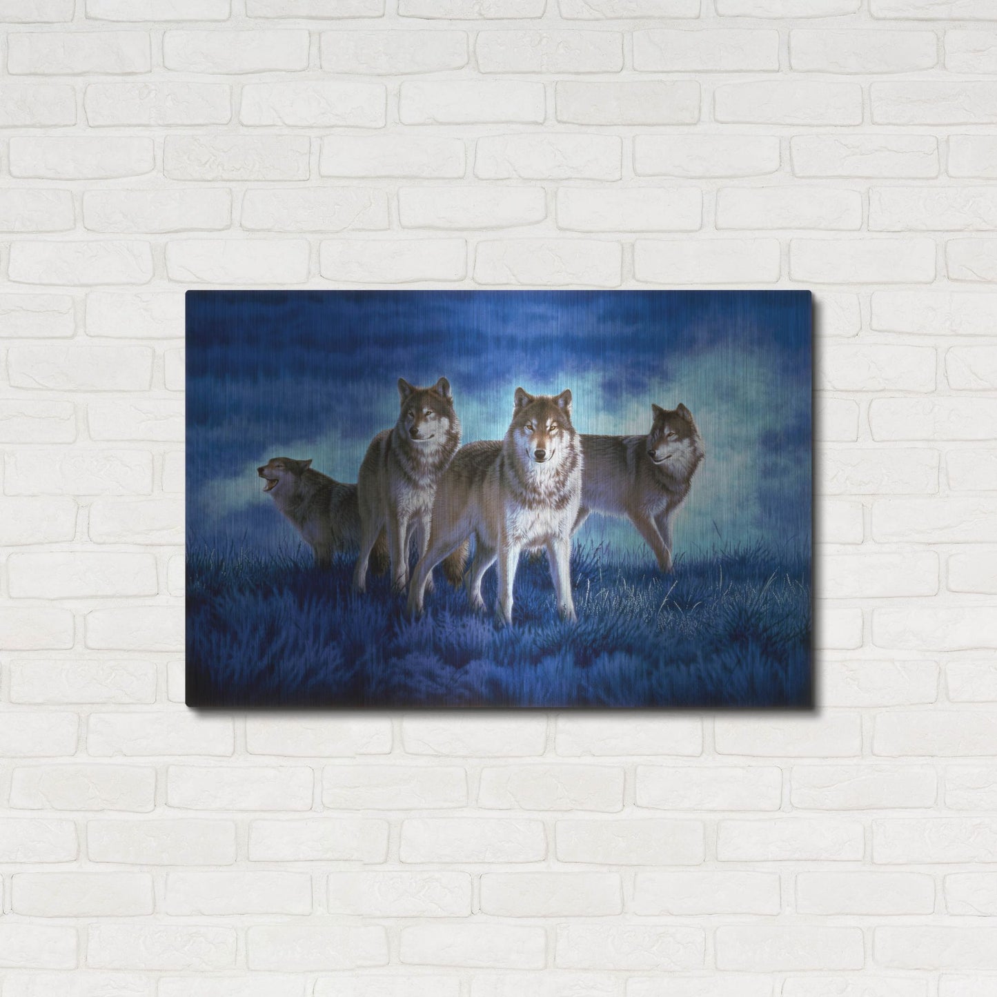 Luxe Metal Art 'Blue Legend' by Joh Naito, Metal Wall Art,36x24