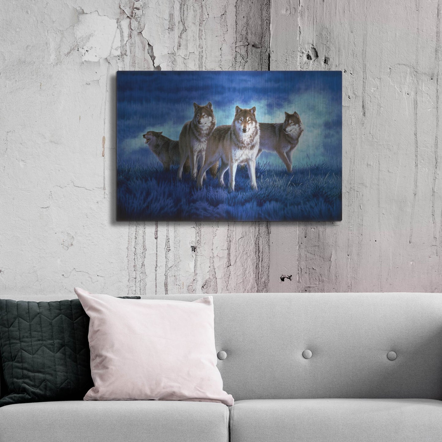 Luxe Metal Art 'Blue Legend' by Joh Naito, Metal Wall Art,36x24