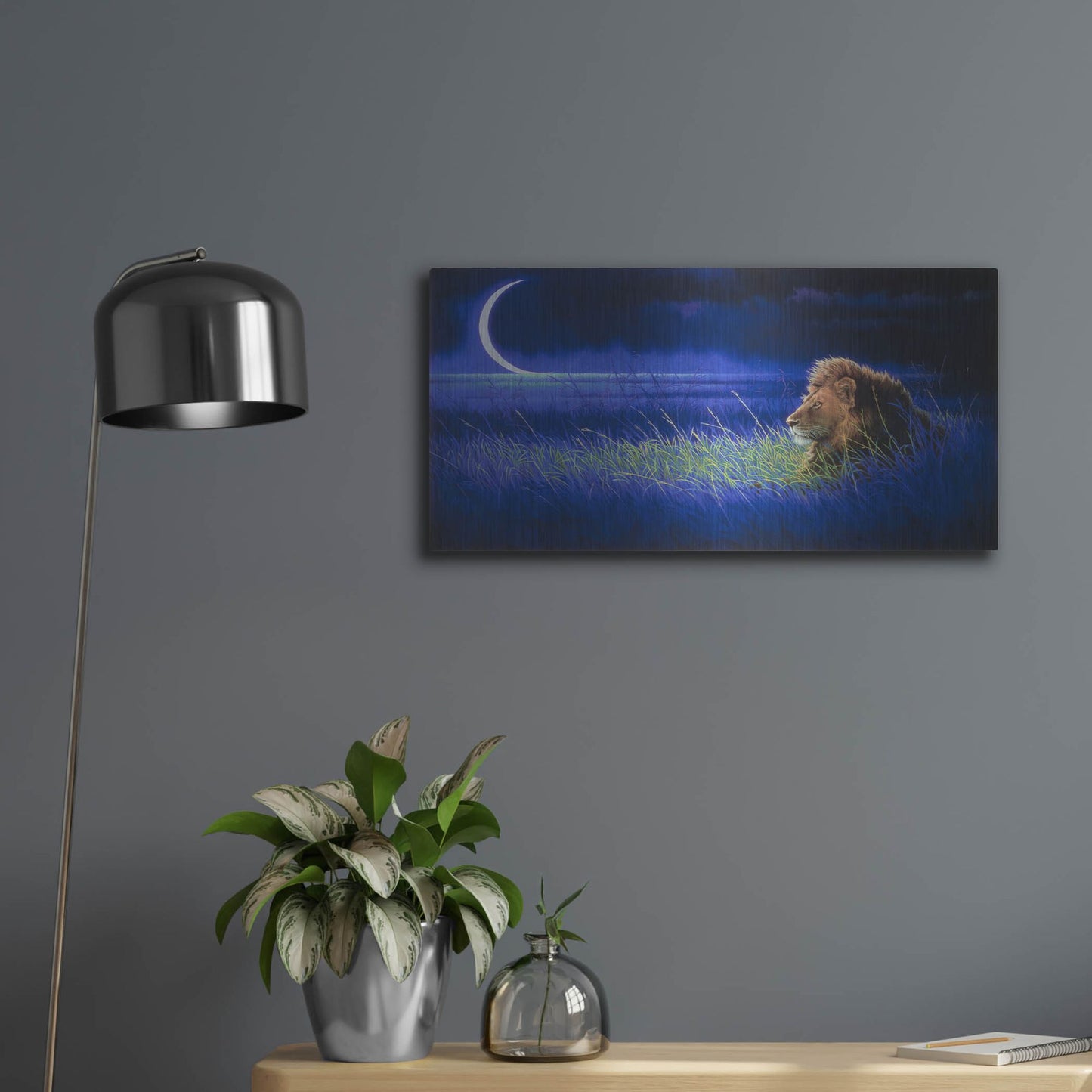 Luxe Metal Art 'Crescent' by Joh Naito, Metal Wall Art,24x12