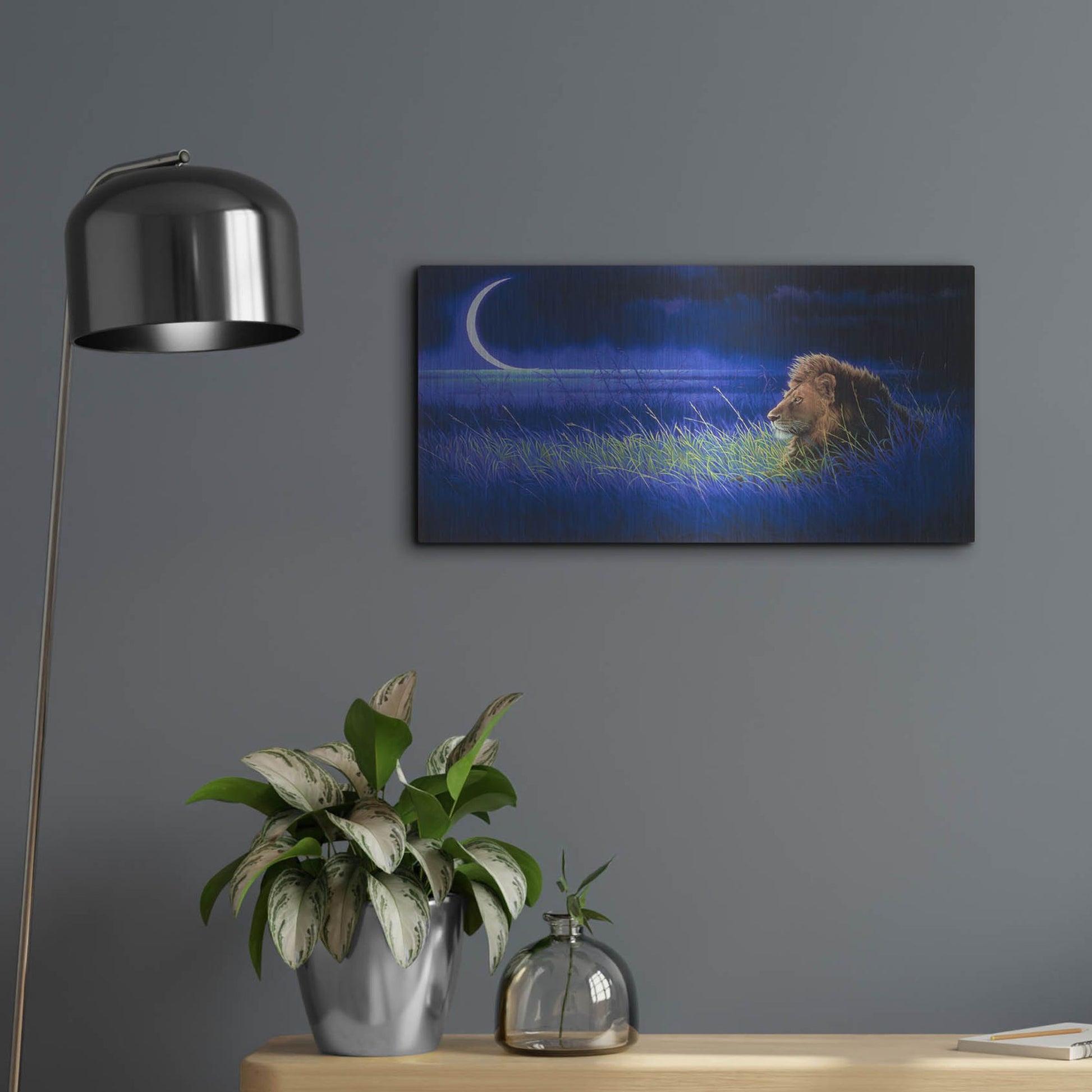 Luxe Metal Art 'Crescent' by Joh Naito, Metal Wall Art,24x12