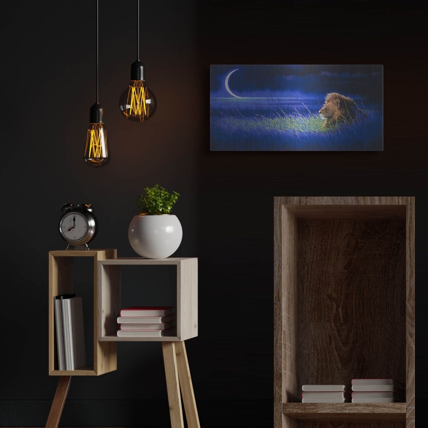 Luxe Metal Art 'Crescent' by Joh Naito, Metal Wall Art,24x12