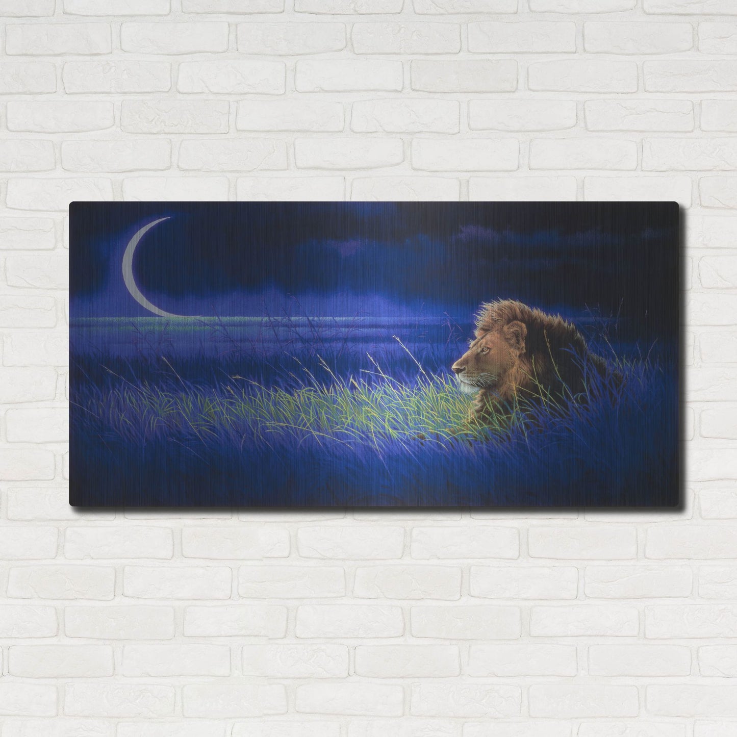 Luxe Metal Art 'Crescent' by Joh Naito, Metal Wall Art,48x24