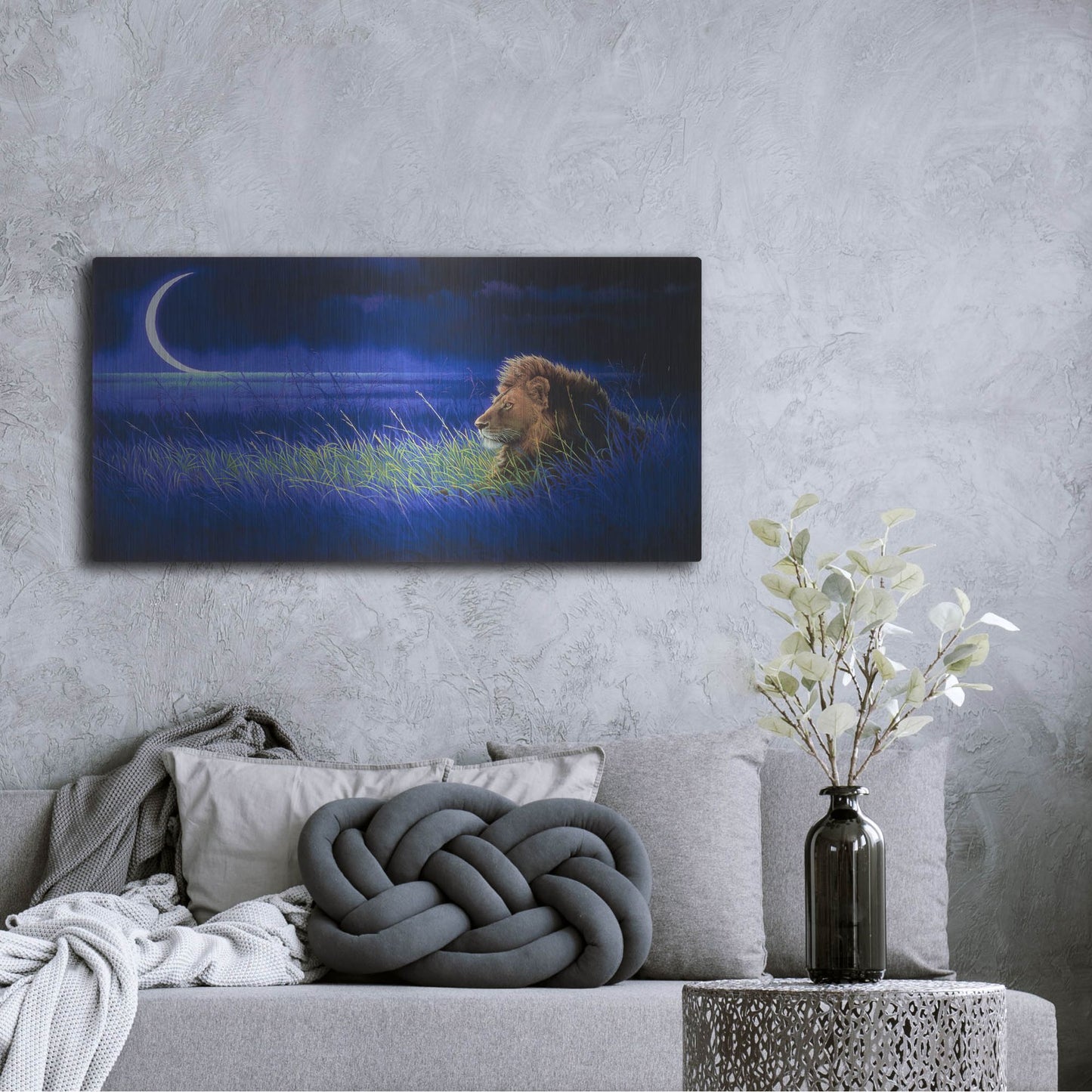 Luxe Metal Art 'Crescent' by Joh Naito, Metal Wall Art,48x24