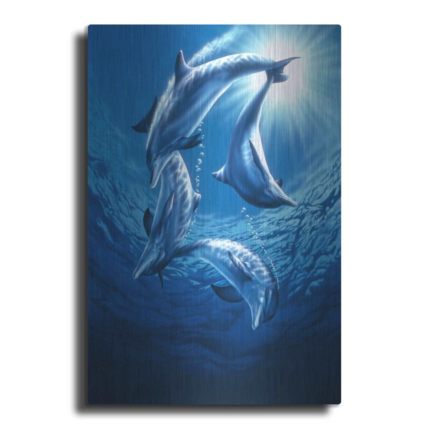 Luxe Metal Art 'Dolphin Swing' by Joh Naito, Metal Wall Art