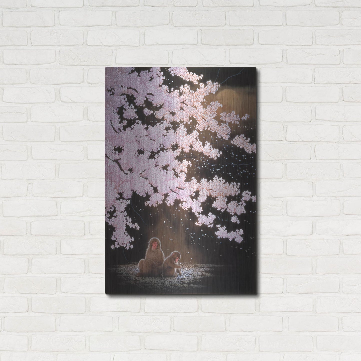 Luxe Metal Art 'Falling Cherry Blossoms' by Joh Naito, Metal Wall Art,24x36