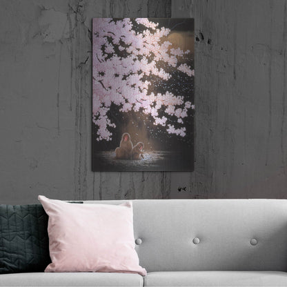 Luxe Metal Art 'Falling Cherry Blossoms' by Joh Naito, Metal Wall Art,24x36