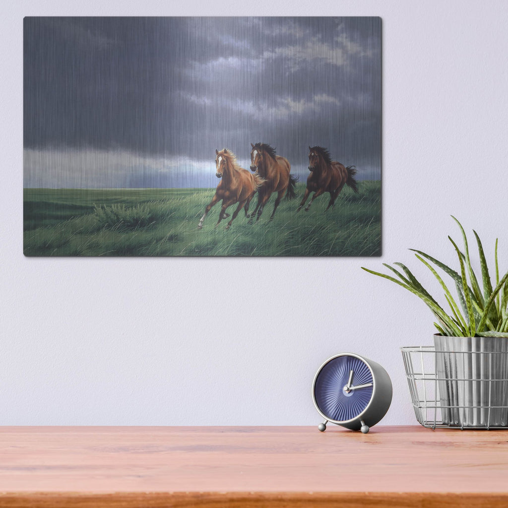 Luxe Metal Art 'On The Way Home' by Joh Naito, Metal Wall Art,16x12