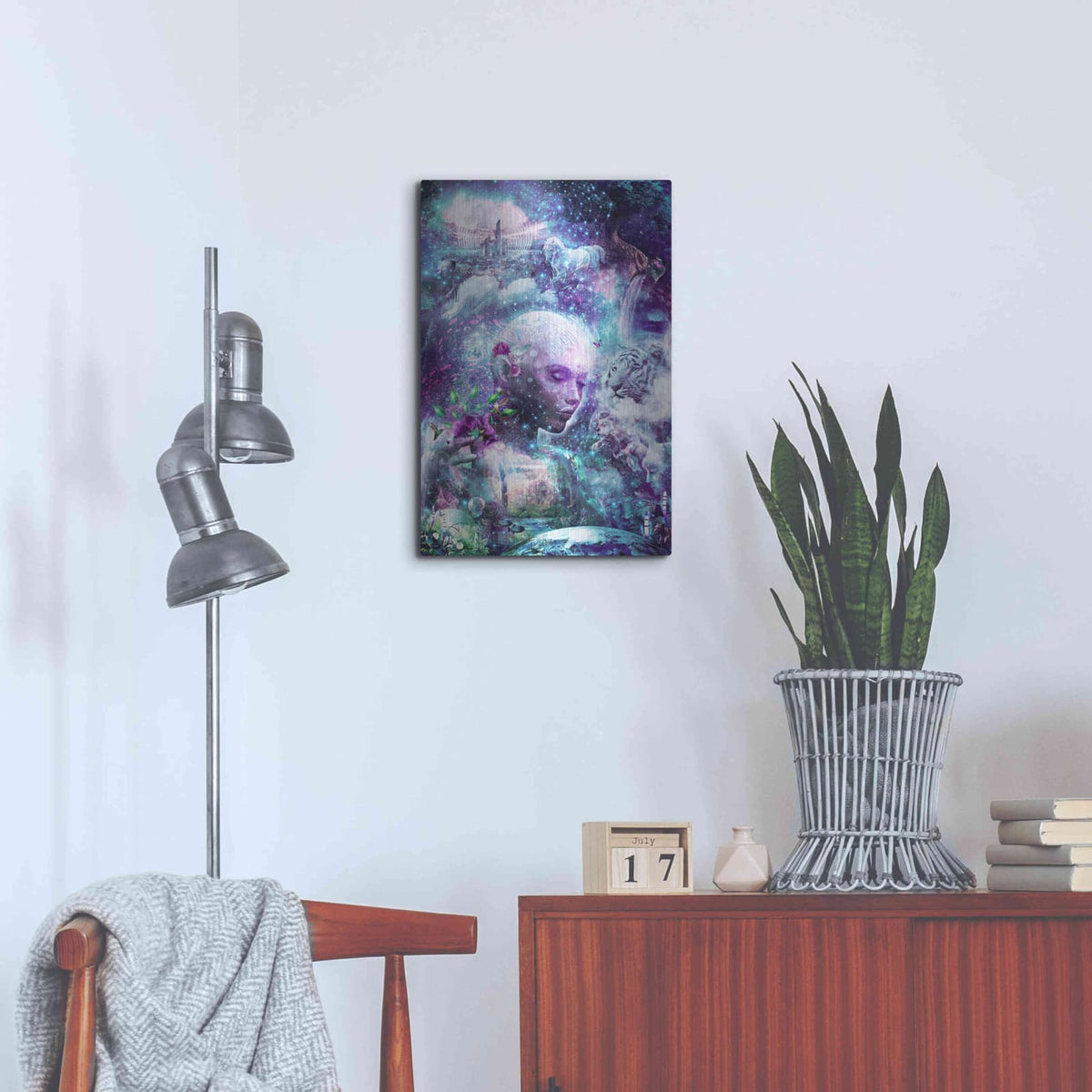 'Discovering The Cosmic Consciousness' by Cameron Gray – Metal Wall Art, 16x24 room view