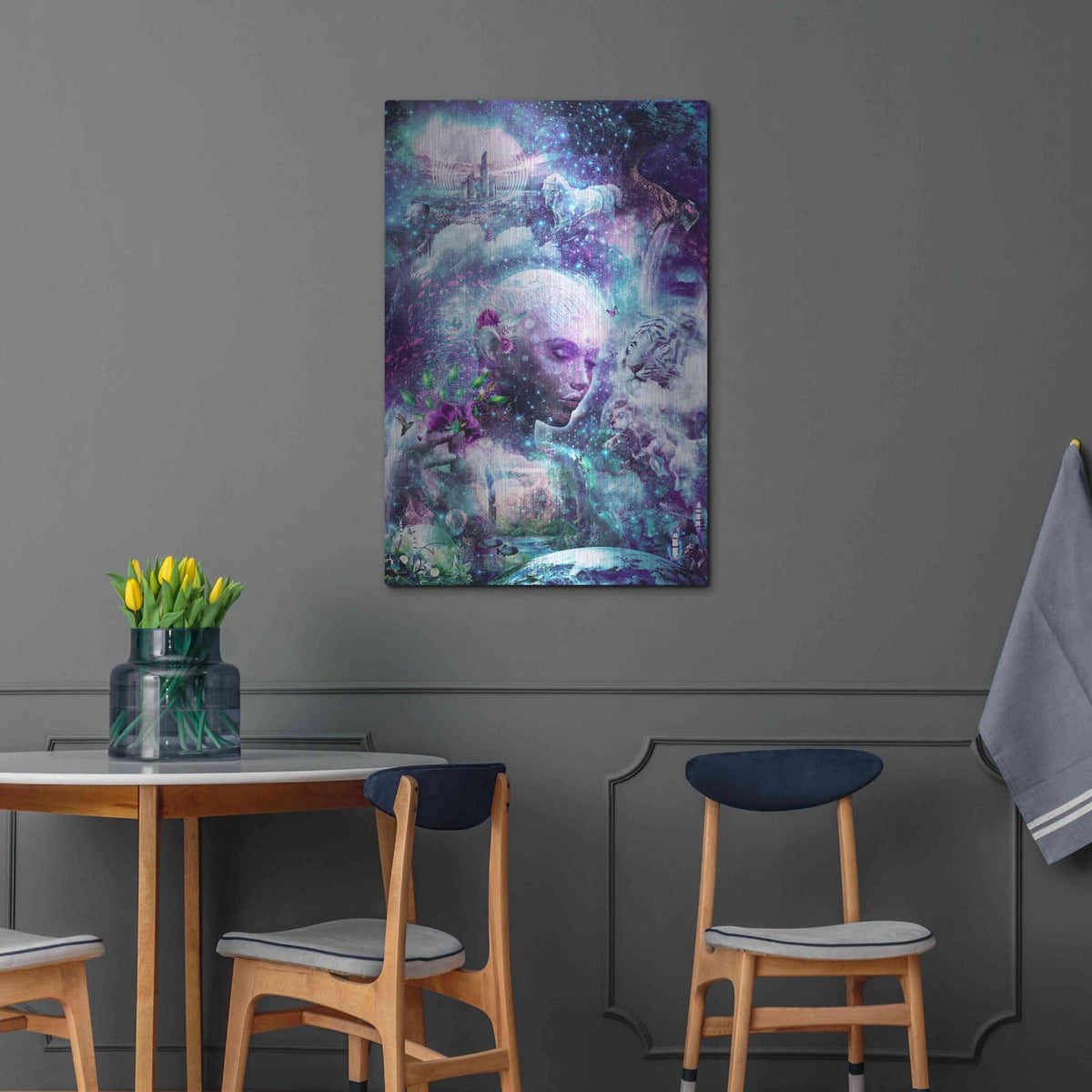 'Discovering The Cosmic Consciousness' by Cameron Gray – Metal Wall Art, 24x36 room view