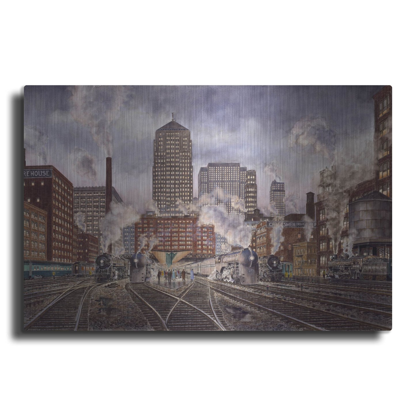 Luxe Metal Art '20Th Century Ltd., Leaving Chicago' by Stanton Manolakas, Metal Wall Art