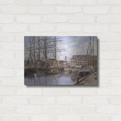 Luxe Metal Art 'NYC, Pier 28 Ca. 1876' by Stanton Manolakas, Metal Wall Art,24x16