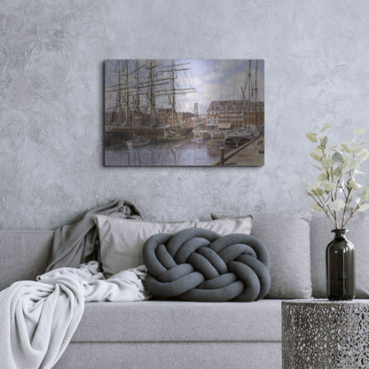 Luxe Metal Art 'NYC, Pier 28 Ca. 1876' by Stanton Manolakas, Metal Wall Art,36x24