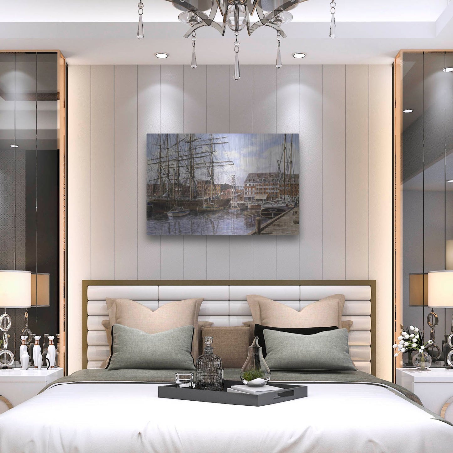 Luxe Metal Art 'NYC, Pier 28 Ca. 1876' by Stanton Manolakas, Metal Wall Art,36x24