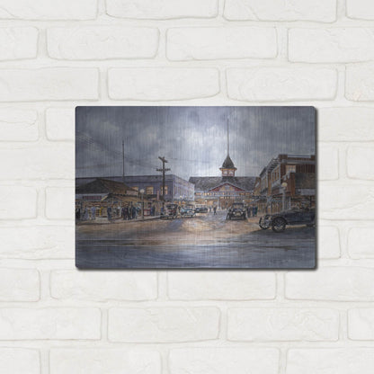 Luxe Metal Art 'Balboa By Moonlight, Ca 1920' by Stanton Manolakas, Metal Wall Art,16x12