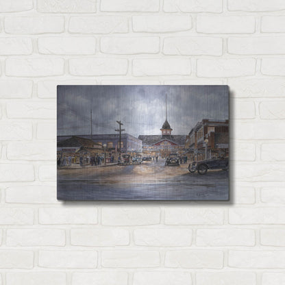 Luxe Metal Art 'Balboa By Moonlight, Ca 1920' by Stanton Manolakas, Metal Wall Art,24x16