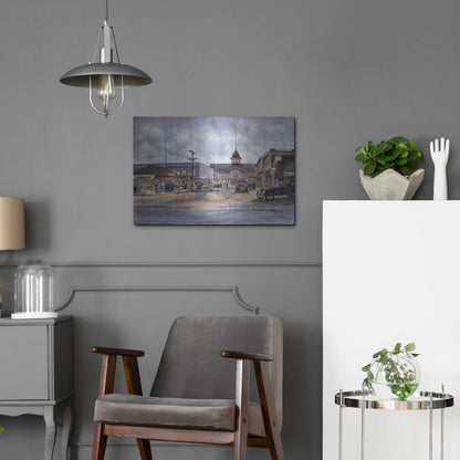 Luxe Metal Art 'Balboa By Moonlight, Ca 1920' by Stanton Manolakas, Metal Wall Art,24x16