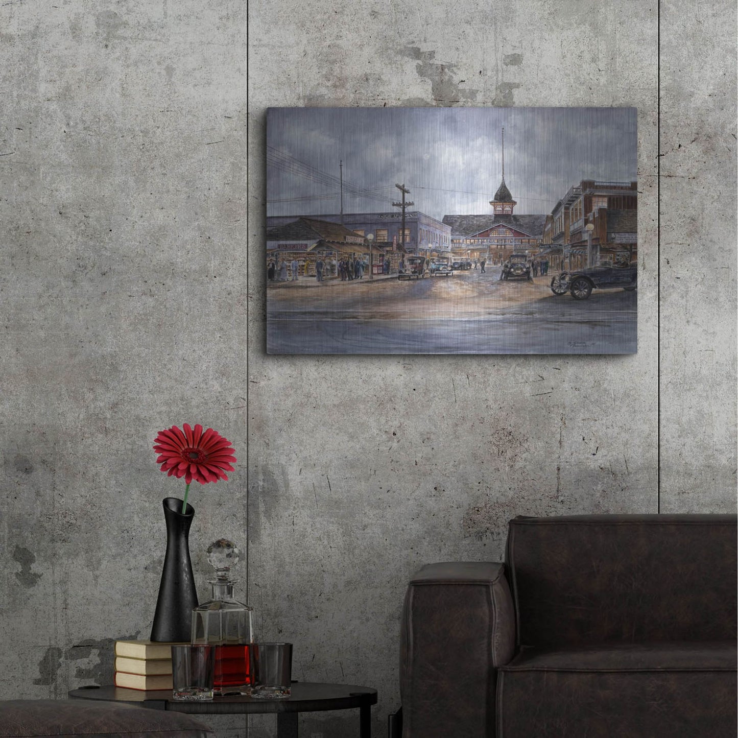 Luxe Metal Art 'Balboa By Moonlight, Ca 1920' by Stanton Manolakas, Metal Wall Art,36x24