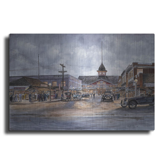 Luxe Metal Art 'Balboa By Moonlight, Ca 1920' by Stanton Manolakas, Metal Wall Art