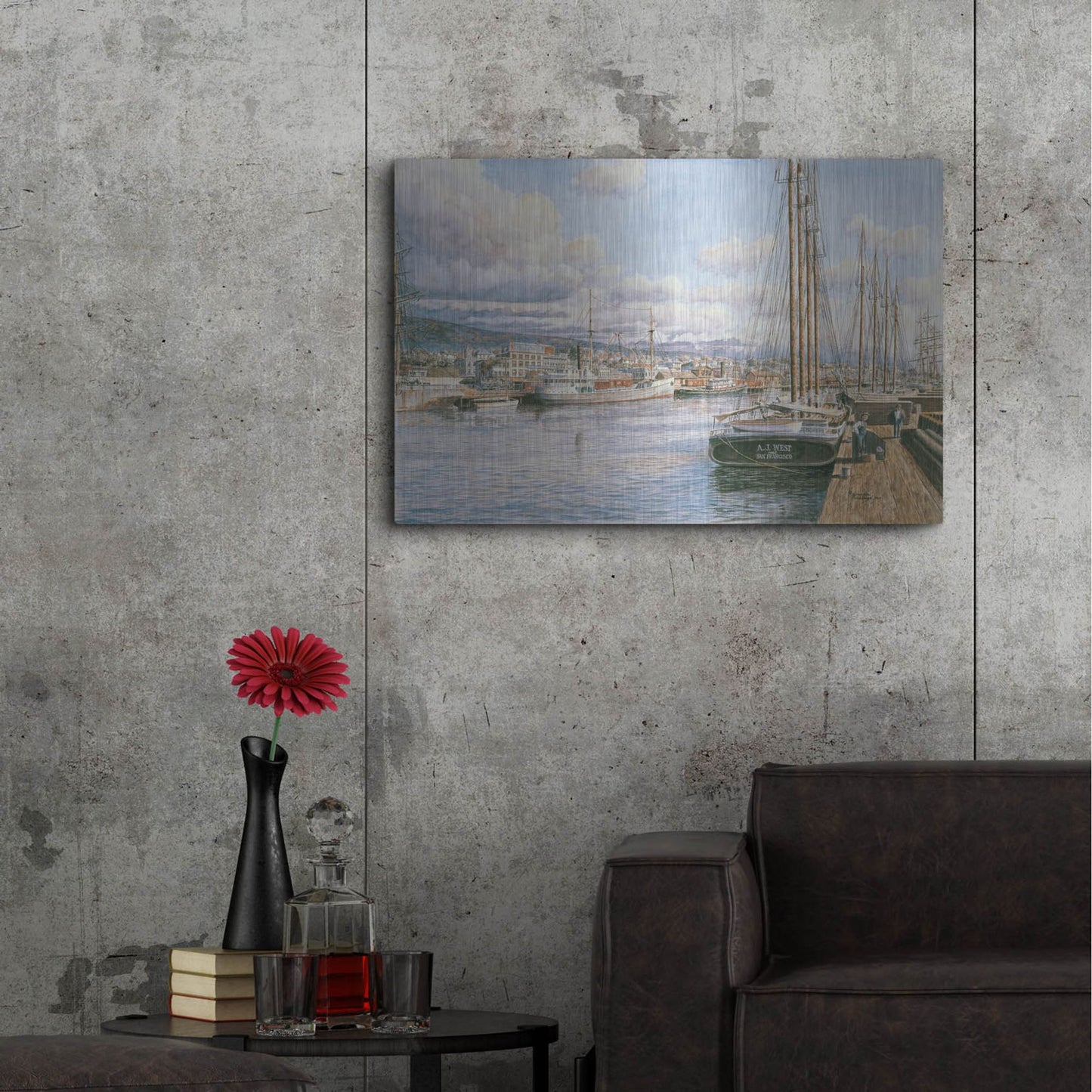 Luxe Metal Art 'San Pedro Sunrise, Ca. 1913' by Stanton Manolakas, Metal Wall Art,36x24