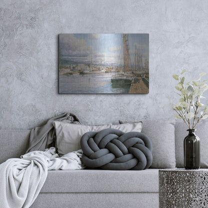 Luxe Metal Art 'San Pedro Sunrise, Ca. 1913' by Stanton Manolakas, Metal Wall Art,36x24