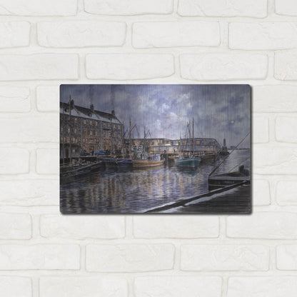 Luxe Metal Art 'Boston The Commercial Wharf' by Stanton Manolakas, Metal Wall Art,16x12