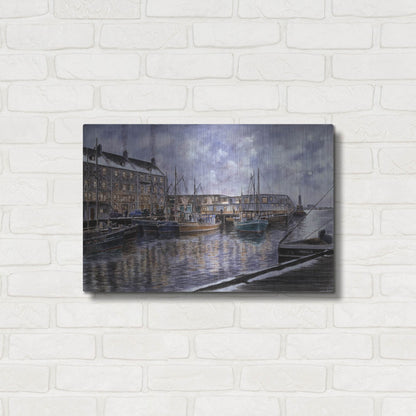 Luxe Metal Art 'Boston The Commercial Wharf' by Stanton Manolakas, Metal Wall Art,24x16