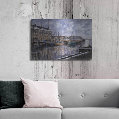 Luxe Metal Art 'Boston The Commercial Wharf' by Stanton Manolakas, Metal Wall Art,36x24