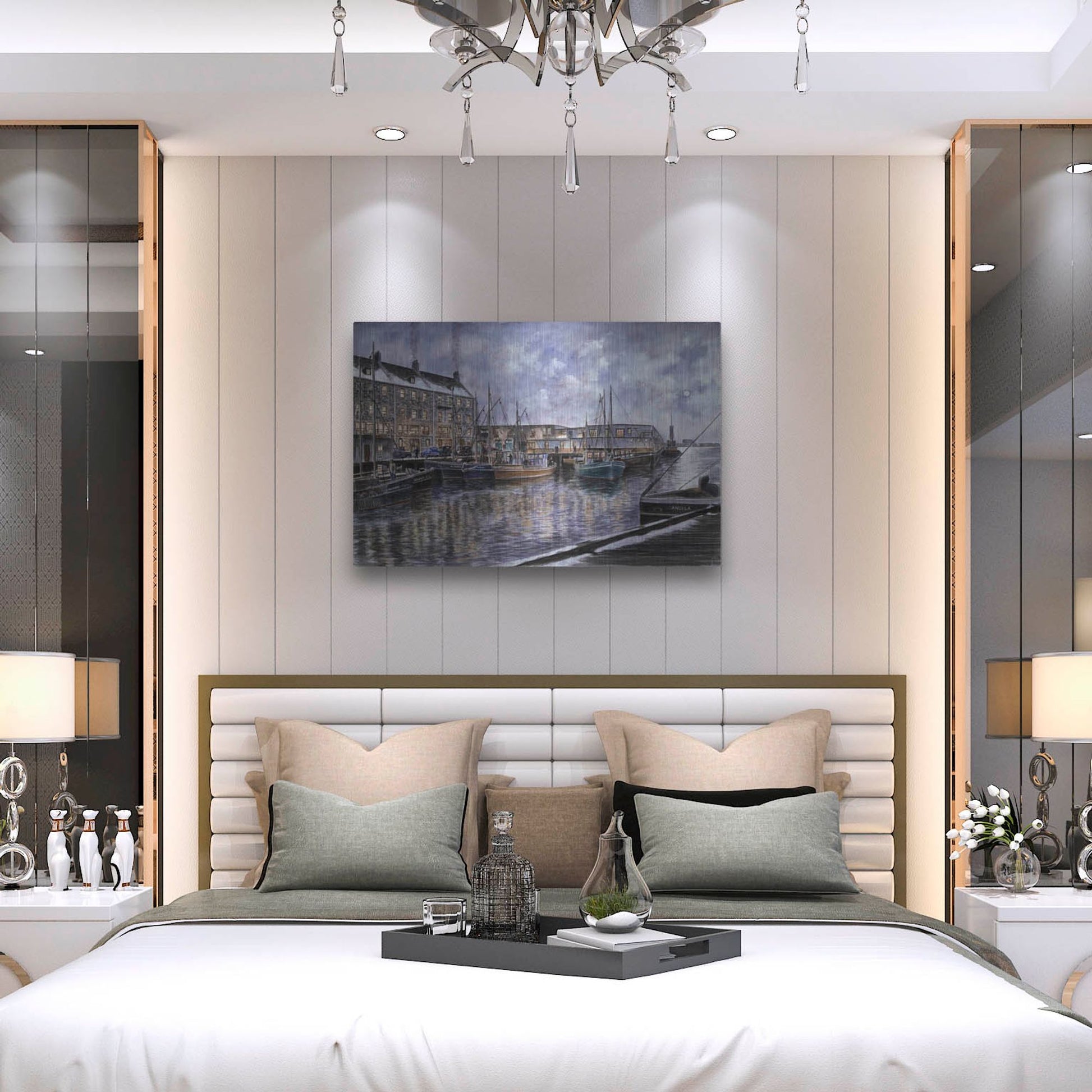 Luxe Metal Art 'Boston The Commercial Wharf' by Stanton Manolakas, Metal Wall Art,36x24