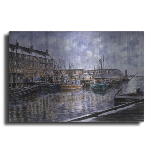 Luxe Metal Art 'Boston The Commercial Wharf' by Stanton Manolakas, Metal Wall Art