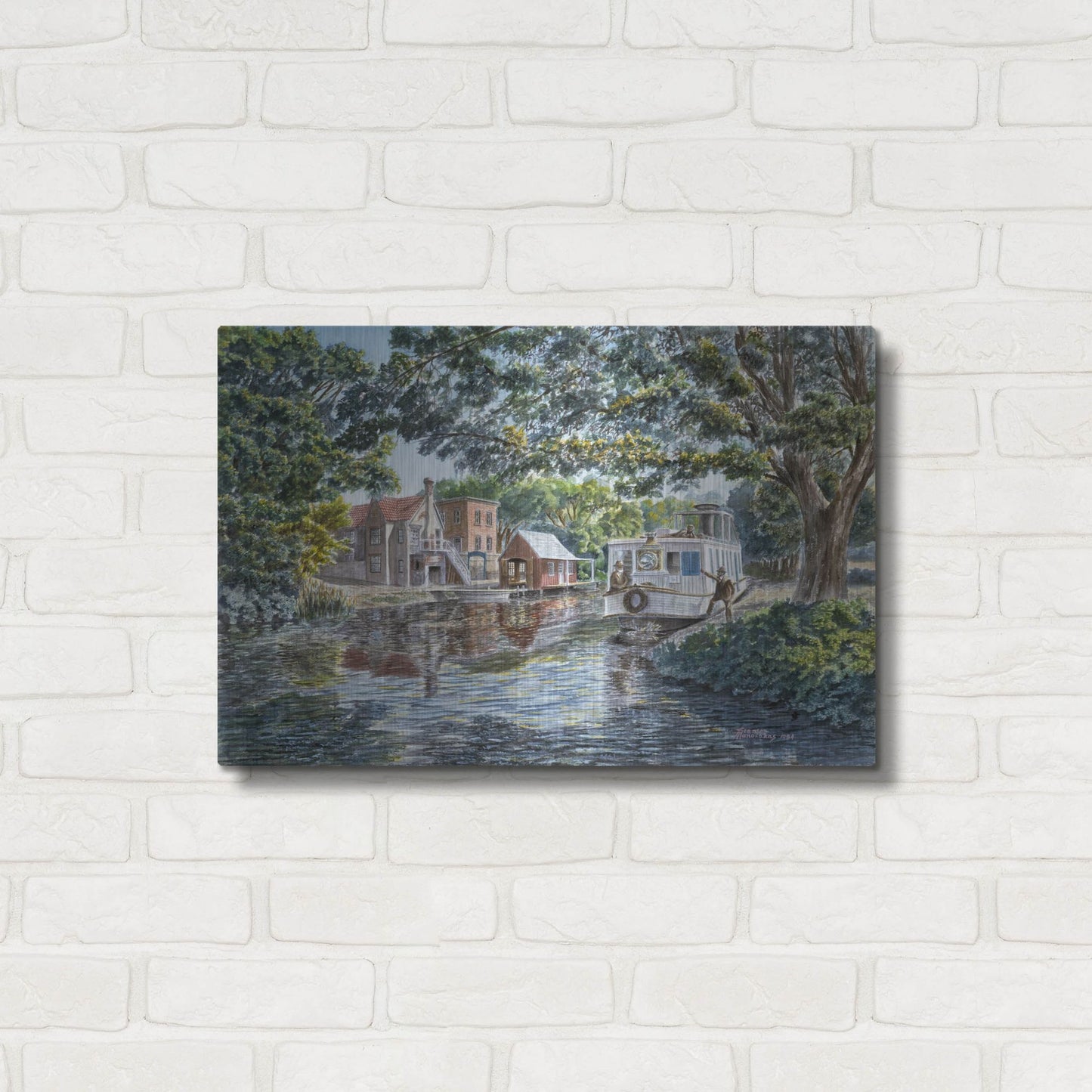 Luxe Metal Art 'The Excursion Boat' by Stanton Manolakas, Metal Wall Art,24x16