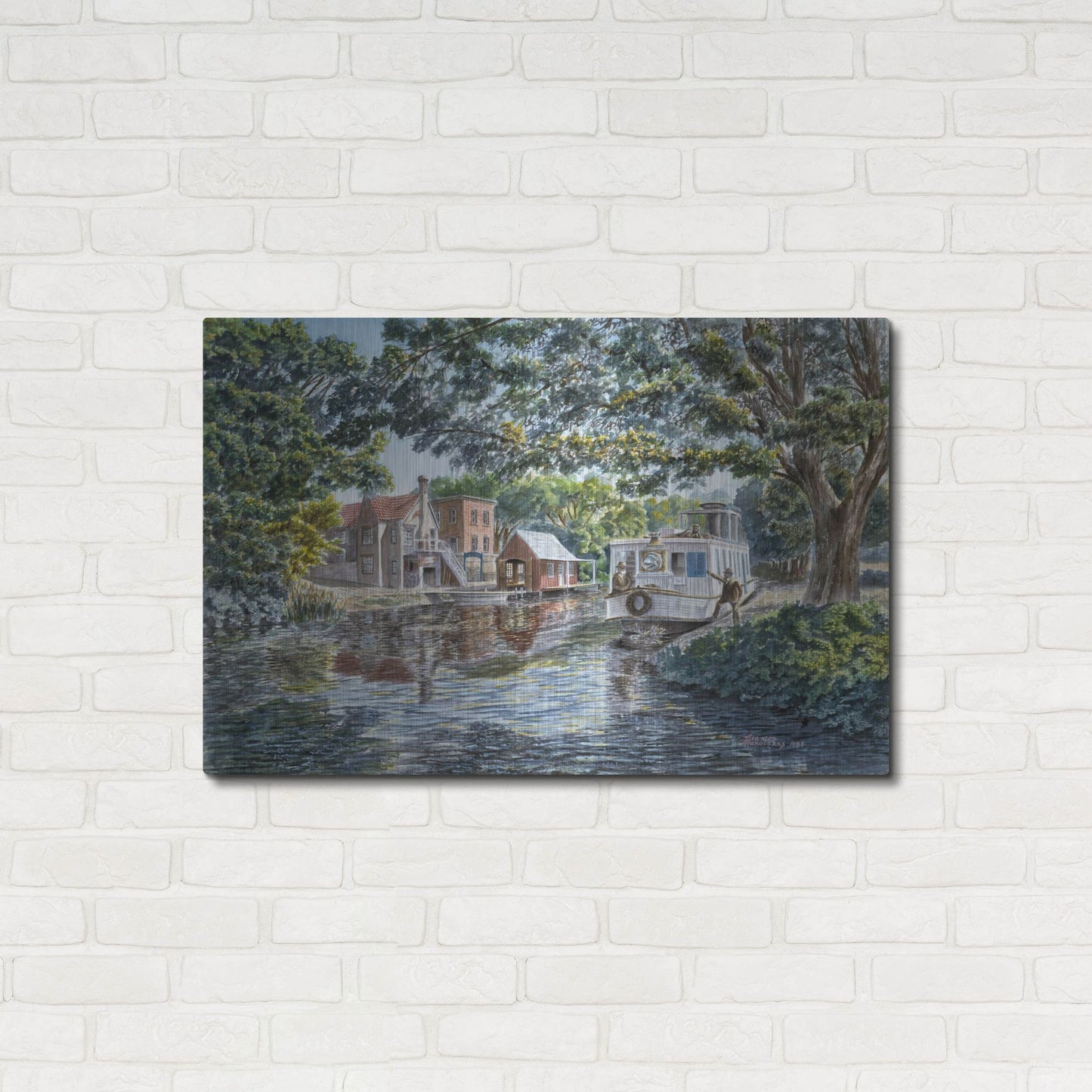 Luxe Metal Art 'The Excursion Boat' by Stanton Manolakas, Metal Wall Art,36x24