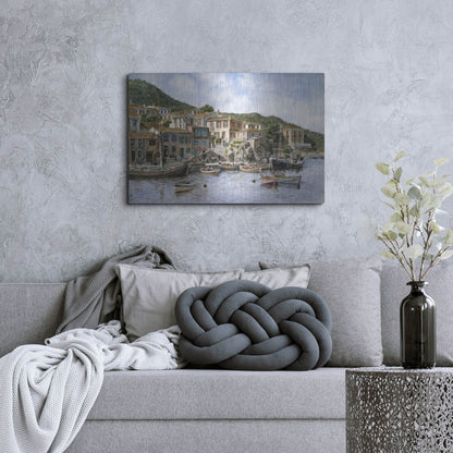 Luxe Metal Art 'Kokkari Samos, Greece, Fisherman's Corner' by Stanton Manolakas, Metal Wall Art,36x24