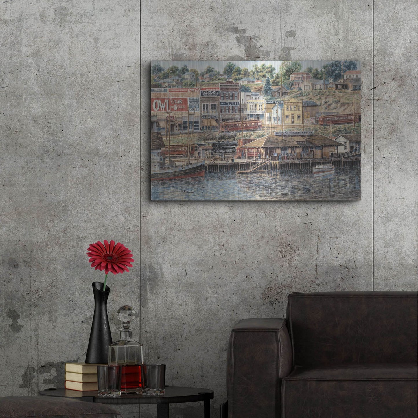 Luxe Metal Art 'San Pedro Harbor' by Stanton Manolakas, Metal Wall Art,36x24