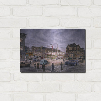 Luxe Metal Art 'A Night On Bunker Hill' by Stanton Manolakas, Metal Wall Art,16x12