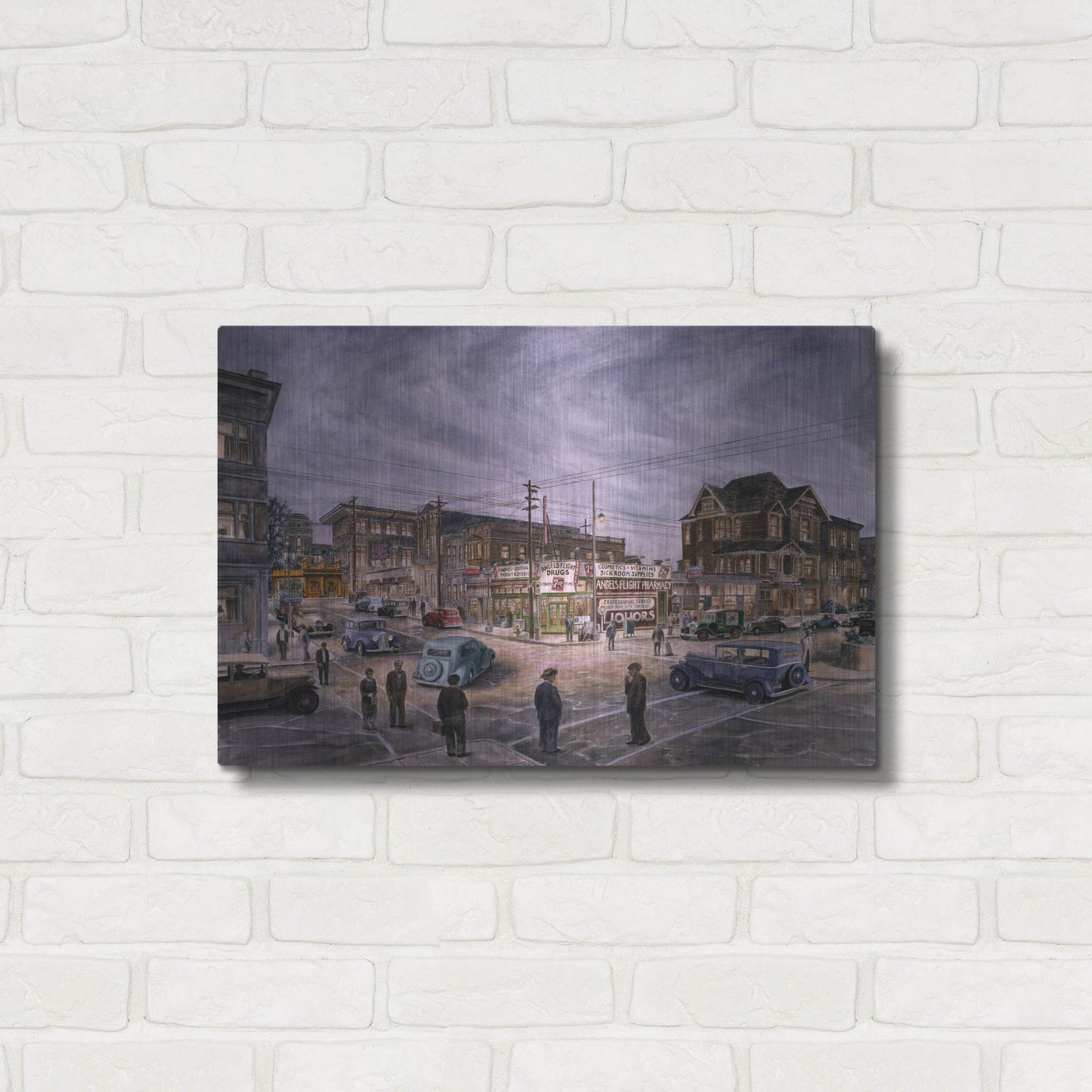 Luxe Metal Art 'A Night On Bunker Hill' by Stanton Manolakas, Metal Wall Art,24x16