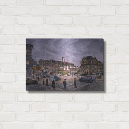 Luxe Metal Art 'A Night On Bunker Hill' by Stanton Manolakas, Metal Wall Art,24x16