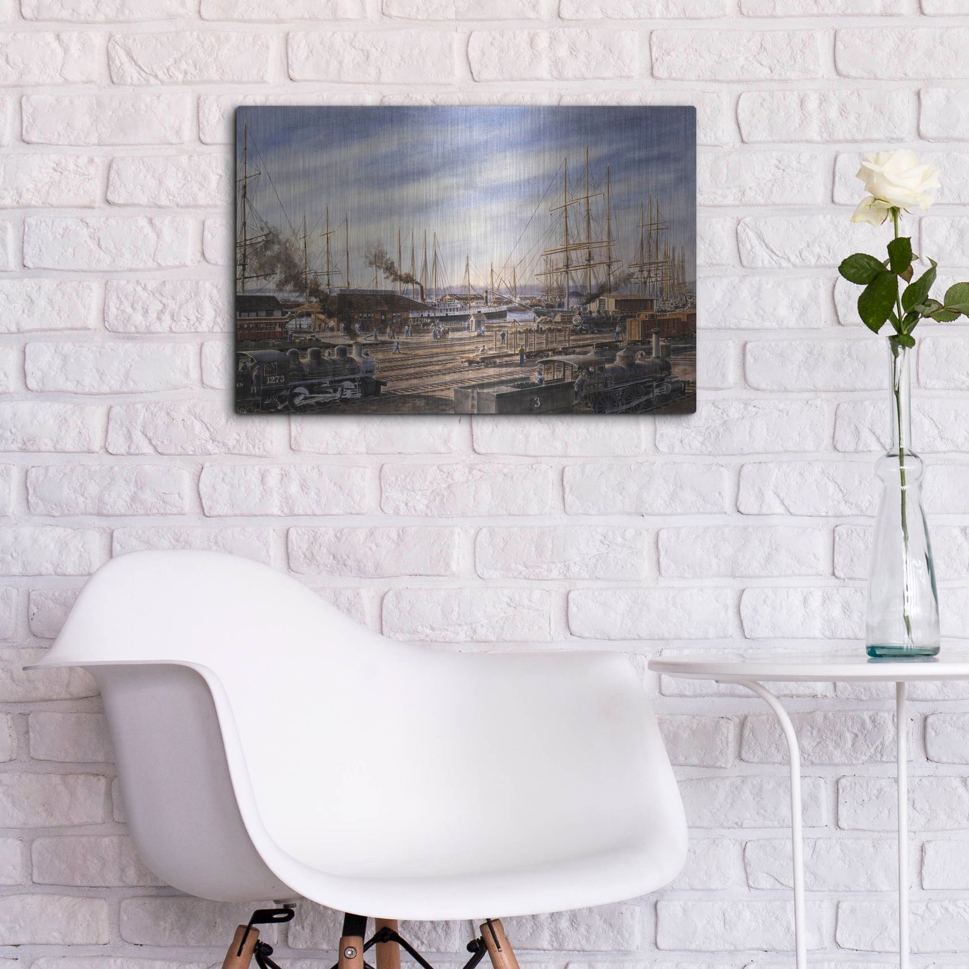 Luxe Metal Art 'San Pedro Sunrise 2' by Stanton Manolakas, Metal Wall Art,24x16