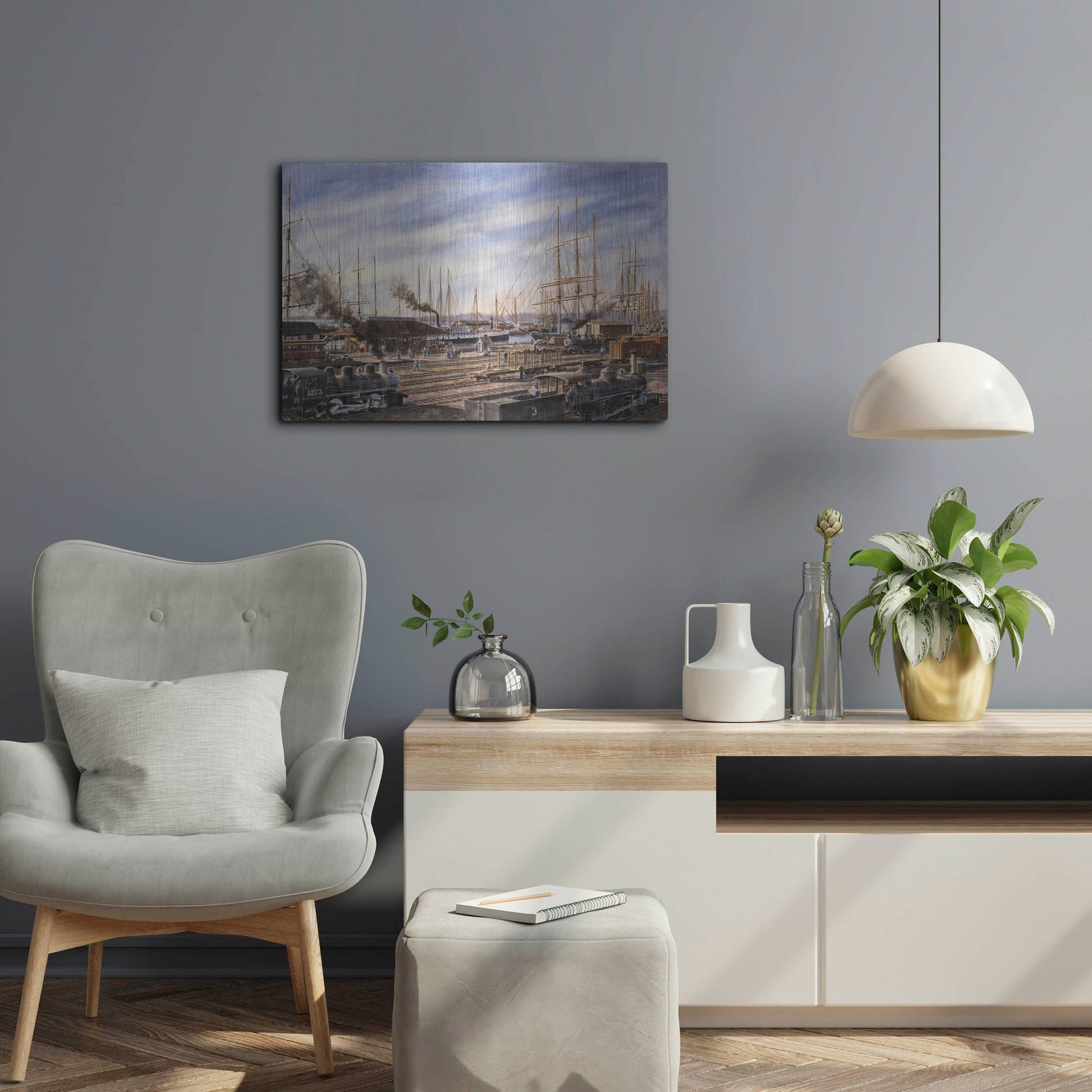 Luxe Metal Art 'San Pedro Sunrise 2' by Stanton Manolakas, Metal Wall Art,24x16