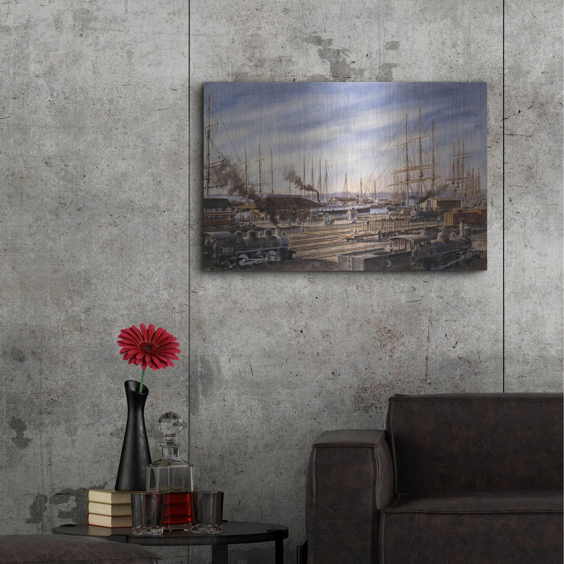 Luxe Metal Art 'San Pedro Sunrise 2' by Stanton Manolakas, Metal Wall Art,36x24