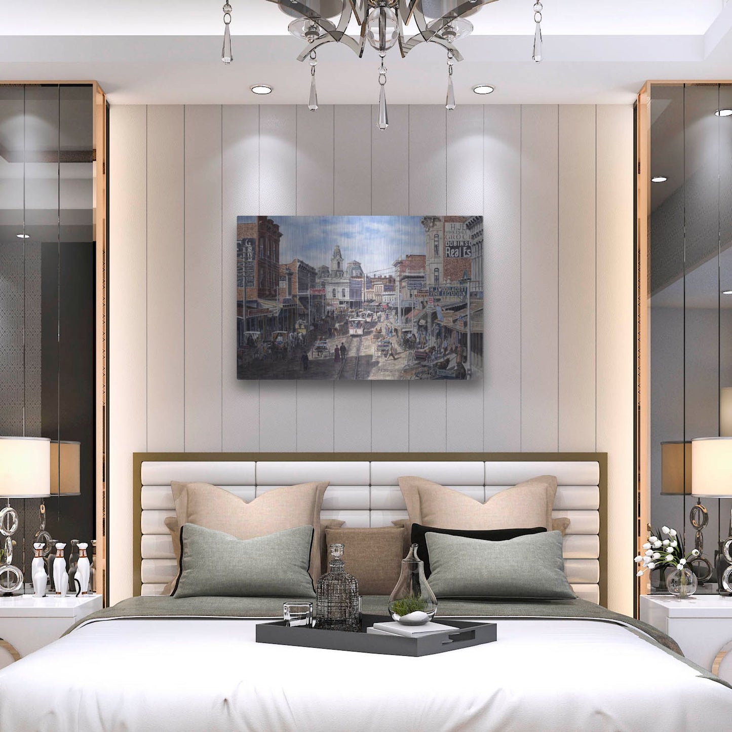 Luxe Metal Art 'Rush Hour Los Angeles, Spring St. Looking North' by Stanton Manolakas, Metal Wall Art,36x24