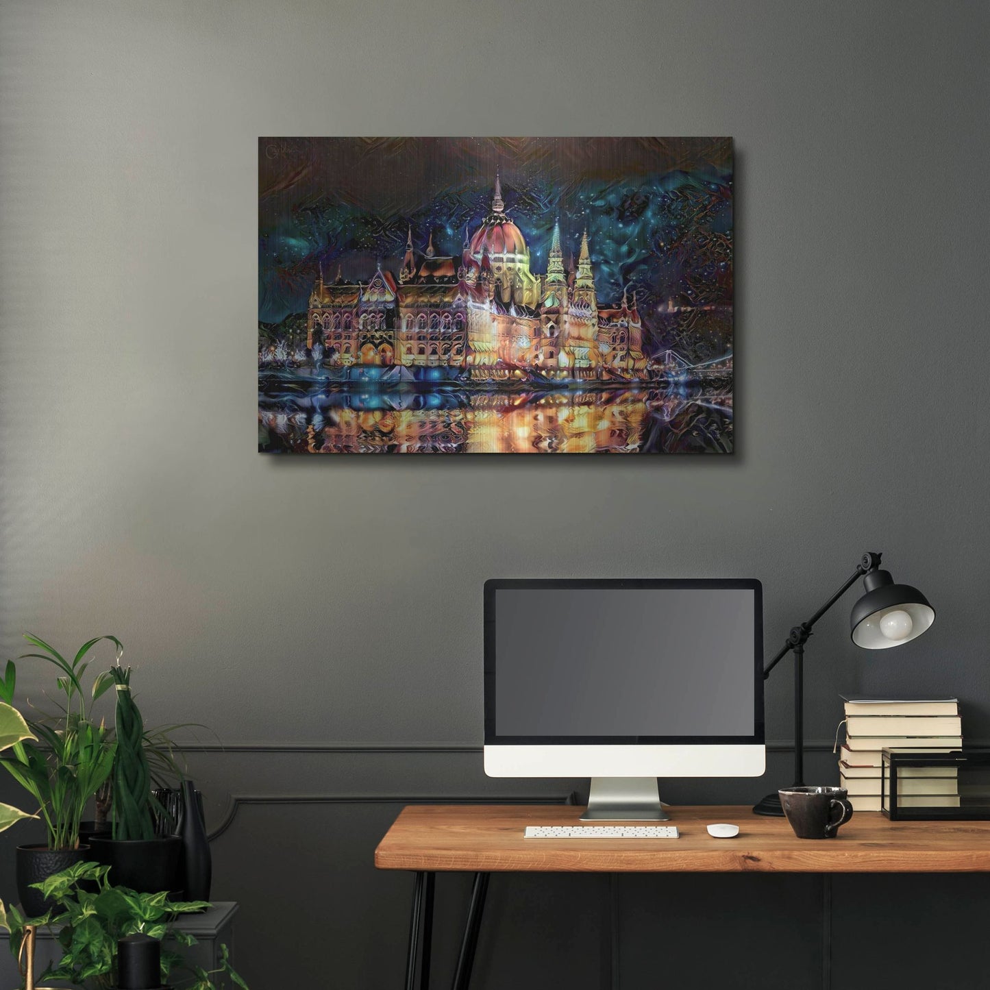 Luxe Metal Art 'Budapest Hungary Parliament At Night' by Pedro Gavidia, Metal Wall Art,36x24